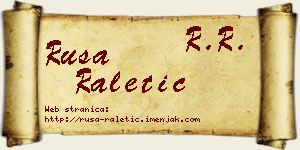 Rusa Raletić vizit kartica